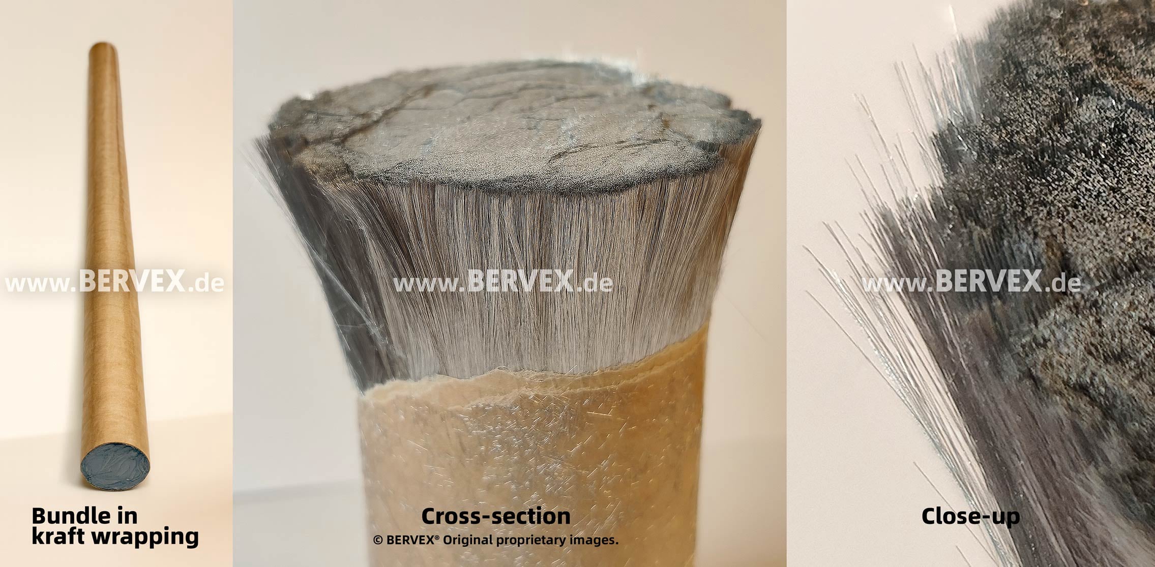 BERVEX View of high dispersion Aluminized Glass Chopped Strands for dipole radar reflection applications. Conductive fiber material. Low DC resistance for EMI shielding and RF applications.